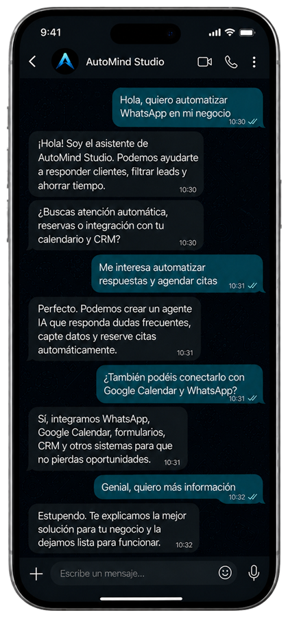 Asistente Inteligente de AutoMind Studio en el móvil