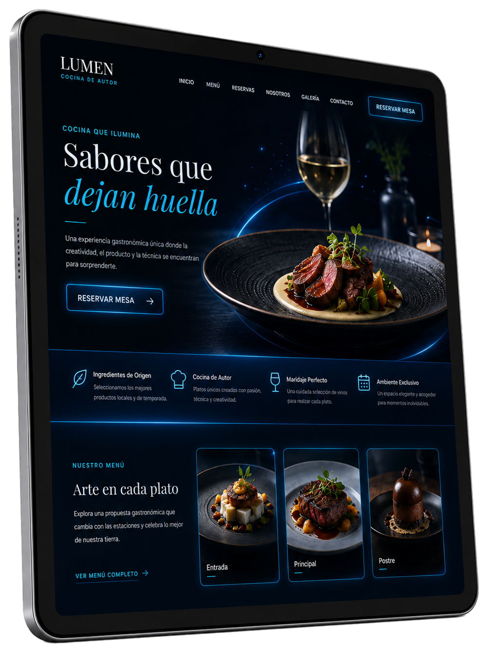 Web Inteligente para restaurante diseñada por AutoMind Studio